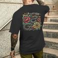 パイソン ヘビ フローラル ボール パイソン タトゥーフラワー メンズTシャツ バックプリント 彼への贈り物