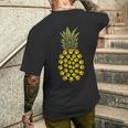 パイナップル猫の肉球プリント メンズTシャツ バックプリント 彼への贈り物