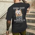 パーソナルストーカー犬ノーリッチテリア私はあなたに従います Norwich Terrier Dog メンズTシャツ バックプリント 彼への贈り物