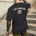 ビンテージ ロサンゼルス アメリカ アメリカ 国旗 La クール お土産 レトロ 長袖tシャツ メンズTシャツ バックプリント 彼への贈り物
