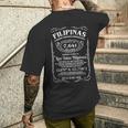 ビンテージのおもしろい事実フィリピン-フィリピン人フィリピン人 メンズTシャツ バックプリント 彼への贈り物