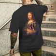 ビール 酒 面白いtシャツ モナリザ 飲み おもしろ 飲み会 のんべえ メンズ ネタ 服 美術 パーティー メンズTシャツ バックプリント 彼への贈り物