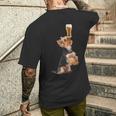 ビールヨークシャーテリア メンズTシャツ バックプリント 彼への贈り物