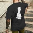 ピエロと猫、オーブリー・ビアズリー作のセント・ポールズ1893年 メンズTシャツ バックプリント 彼への贈り物