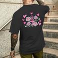 ピンクローズのバレリーナ バレエ メンズTシャツ バックプリント 彼への贈り物
