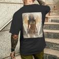 ピンナップガール 男性用 エンジェルピンナップ ブルネット エンジェルガール メンズTシャツ バックプリント 彼への贈り物