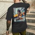 ピンナップガールtシャツ 男性用 ブラックピンナップガール&エキゾチックカー メンズTシャツ バックプリント 彼への贈り物