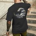 フィボナッチ数列カナガワウェーブ メンズTシャツ バックプリント 彼への贈り物