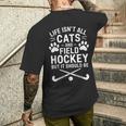 フィールドホッケー 猫 面白い フィールドホッケー メンズTシャツ バックプリント 彼への贈り物