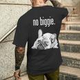 フレンチブルドッグ ビギーなし かわいいフレンチブルドッグ「大物じゃない」 メンズTシャツ バックプリント 彼への贈り物