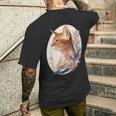 フローラル アビシニアンキャット 日本桜猫 犬種 メンズTシャツ バックプリント 彼への贈り物