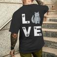 ブリティッシュショートヘア猫愛かわいい猫子猫ギフト メンズTシャツ バックプリント 彼への贈り物
