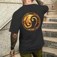 ベーシスト＆ベーシストのためのベースギタークレフ陰陽炎 メンズTシャツ バックプリント 彼への贈り物