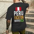 ペルーお土産 旅行 ペルーバケーションモードオン メンズTシャツ バックプリント 彼への贈り物