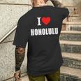 ホノルル お土産 思い出 メンズTシャツ バックプリント 彼への贈り物