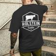 ホルスタイン牛-農家向けホルスタイン牛 メンズTシャツ バックプリント 彼への贈り物