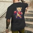 ボクサー 熊 ボクシング グローブ キックボクシング 面白い ボクシング メンズTシャツ バックプリント 彼への贈り物