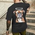 ボクサー 犬 天使 メンズTシャツ バックプリント 彼への贈り物