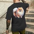 ポメラニアン犬 長袖tシャツ メンズTシャツ バックプリント 彼への贈り物