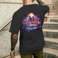 マイアミ シティ メンズ フロリダ 鮮やかな カラフル お土産 マイアミ メンズTシャツ バックプリント 彼への贈り物