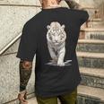 マジェスティックアルビノタイガー ホワイトタイガー 野生動物 タイガーデザイン メンズTシャツ バックプリント 彼への贈り物