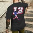マックスマンシーフラッグのシルエットゲームデー メンズTシャツ バックプリント 彼への贈り物