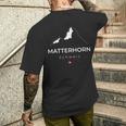 マッターホルン スイス 登山 ハイキング メンズTシャツ バックプリント 彼への贈り物