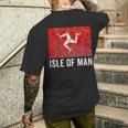 マン島旗 マンクス トラディショナル 3脚 メンズTシャツ バックプリント 彼への贈り物