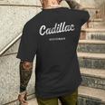 ミシガン州キャデラック ビンテージ アスレチック スポーツ スクリプト メンズTシャツ バックプリント 彼への贈り物