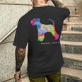 ミニチュアシュナウザー かわいい子犬 ペット 犬の飼い主 ヒッピー タイダイ メンズTシャツ バックプリント 彼への贈り物