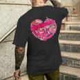 メルちゃん モチーフグラフィック 〜胸ハート & Mellchan〜 メンズTシャツ バックプリント 彼への贈り物