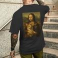 モナ・リサ・コーギー ロイヤル ペット ポートレート 傑作 メンズTシャツ バックプリント 彼への贈り物