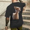 ヤギ 家畜ヤギ 野生ヤギ アイベックス ヤギ 甘味ヤギ メンズTシャツ バックプリント 彼への贈り物