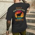 ヤギに簡単に気を取られるヤギ農場 メンズTシャツ バックプリント 彼への贈り物