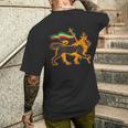 ユダのラスタライオン ユダヤ教のプライド エチオピアとキリスト教徒 メンズTシャツ バックプリント 彼への贈り物