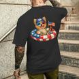 ヨークシャーテリア犬 2026年7月4日 愛国的なアメリカ国旗 メンズTシャツ バックプリント 彼への贈り物