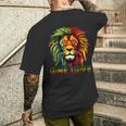 ラスタファリアンルーツ ラスタプライド ラスタファリ ラスタレゲエ ライオン メンズTシャツ バックプリント 彼への贈り物