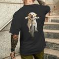 ラブラドールレトリバー サイクリング メンズTシャツ バックプリント 彼への贈り物