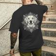 ラブラドールレトリバー 犬 モチーフ ペット 曼荼羅 ラブラドールレトリバー メンズTシャツ バックプリント 彼への贈り物
