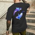 ラブリーなシャチのカップル陰陽スイムアートデザイン メンズTシャツ バックプリント 彼への贈り物