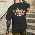 ラーメン寿司パグ犬 メンズTシャツ バックプリント 彼への贈り物