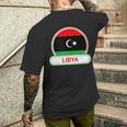 リビア国バッジ リビア国旗 メンズTシャツ バックプリント 彼への贈り物