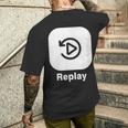 リプレイボタン メンズTシャツ バックプリント 彼への贈り物
