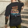 レスキュースクワッド ビンテージ犬カートゥーンユーモア メンズTシャツ バックプリント 彼への贈り物