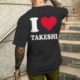 レッドハート I Love Takeshi メンズTシャツ バックプリント 彼への贈り物