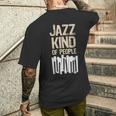 レトロ ジャズ 音楽愛好家 ピアノプレーヤー ミュージシャン キーボード メンズTシャツ バックプリント 彼への贈り物
