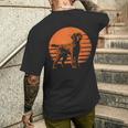 レトロ デザイン カーリー コーテッド レトリバー犬 メンズTシャツ バックプリント 彼への贈り物