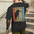 レトロカワセミ ささやき カワセミ 長袖tシャツ メンズTシャツ バックプリント 彼への贈り物
