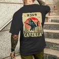 レトロキャットジラtシャツ 陽気な子猫と猫のビンテージポスター メンズTシャツ バックプリント 彼への贈り物