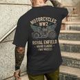 ロイヤルエンフィールドwdReクラシックモーターサイクルww2 メンズTシャツ バックプリント 彼への贈り物